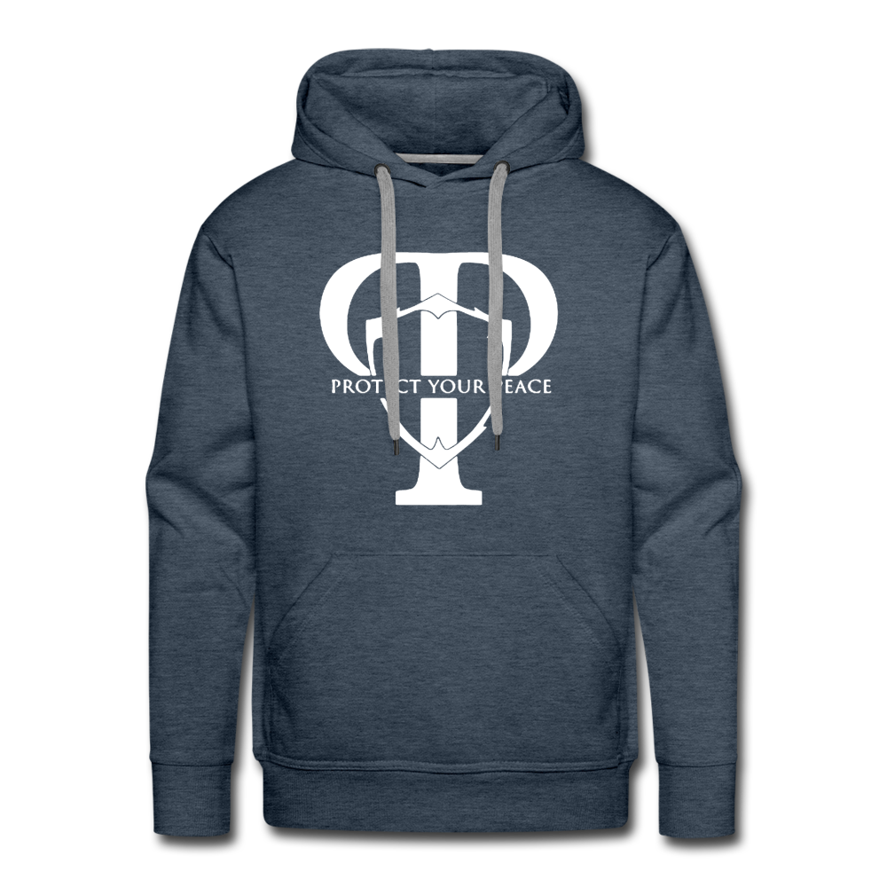 Protect Your Peace Premium Hoodie - White - heather denim