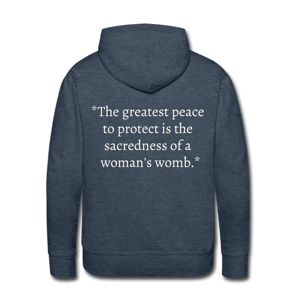 Protect Your Peace Premium Hoodie - White - heather denim
