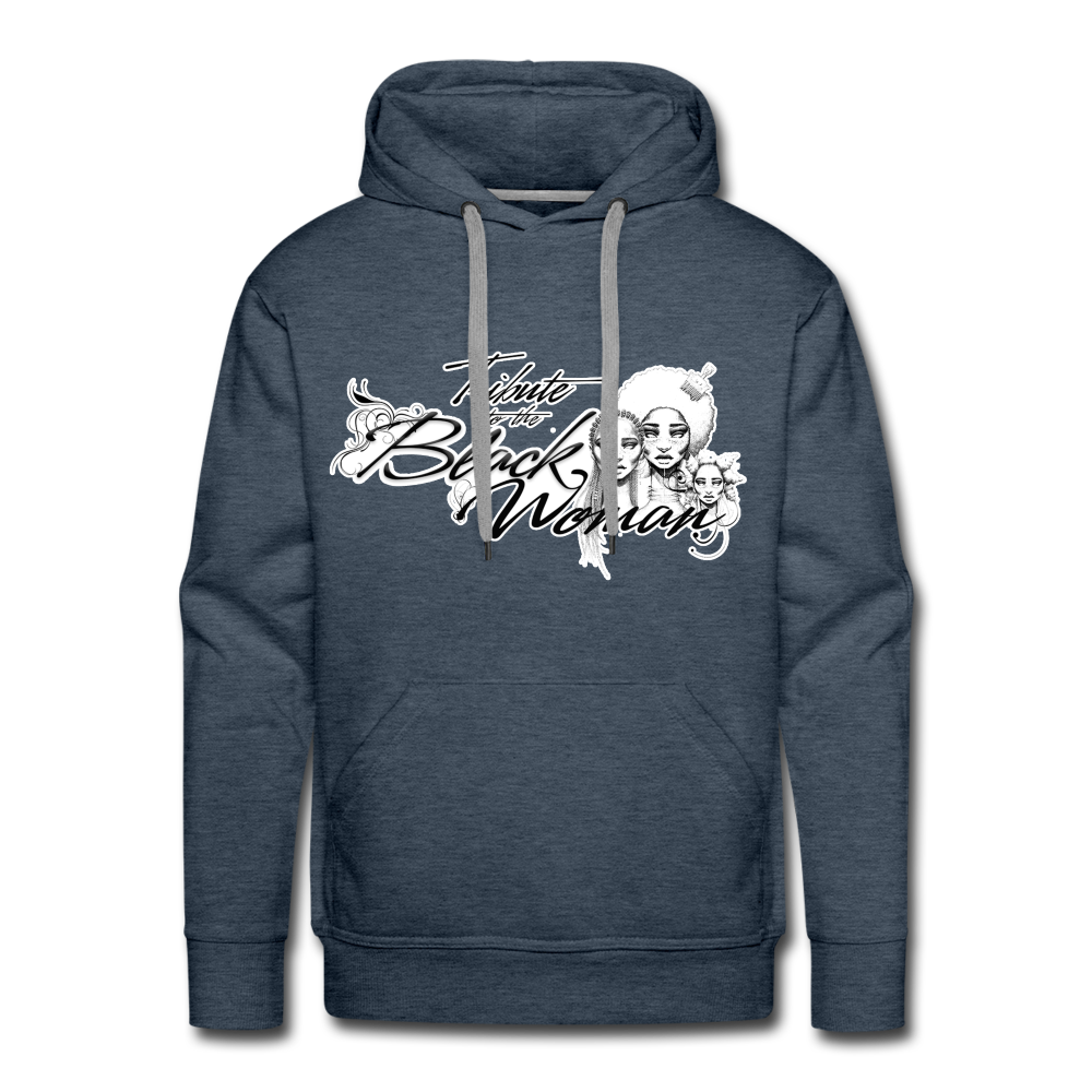 "Tribute to the Black Woman" Men's Hoodie - heather denim