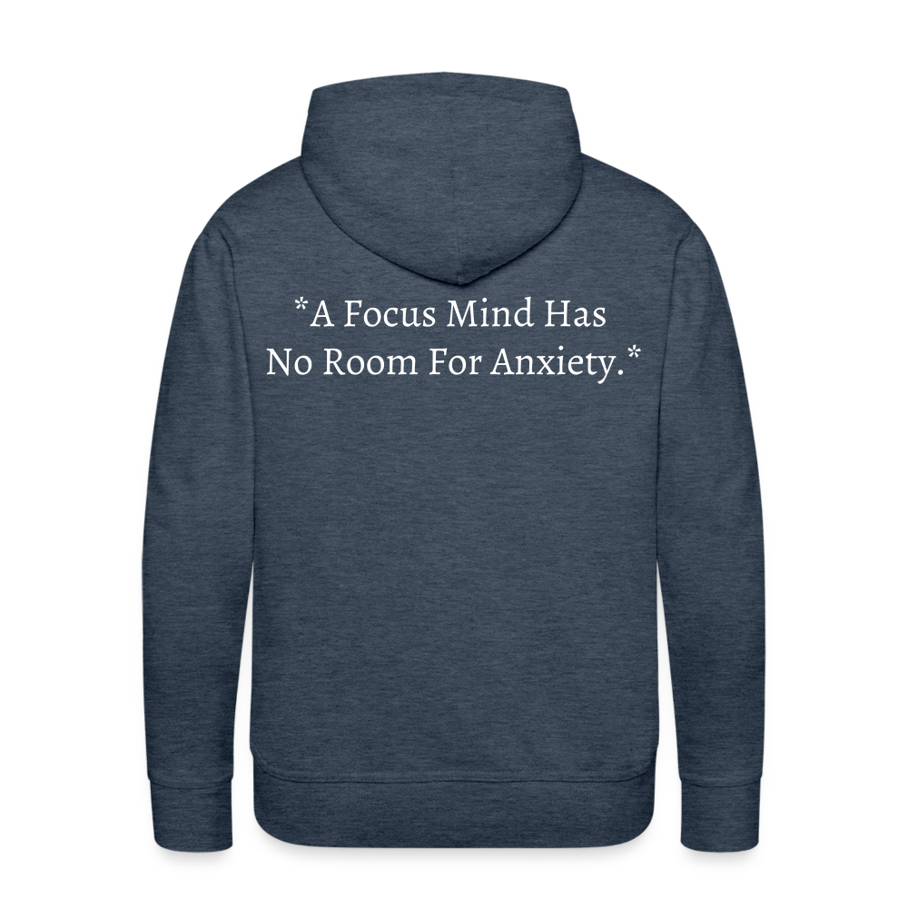 "Wrath of God" Premium Hoodie - White Logo - heather denim
