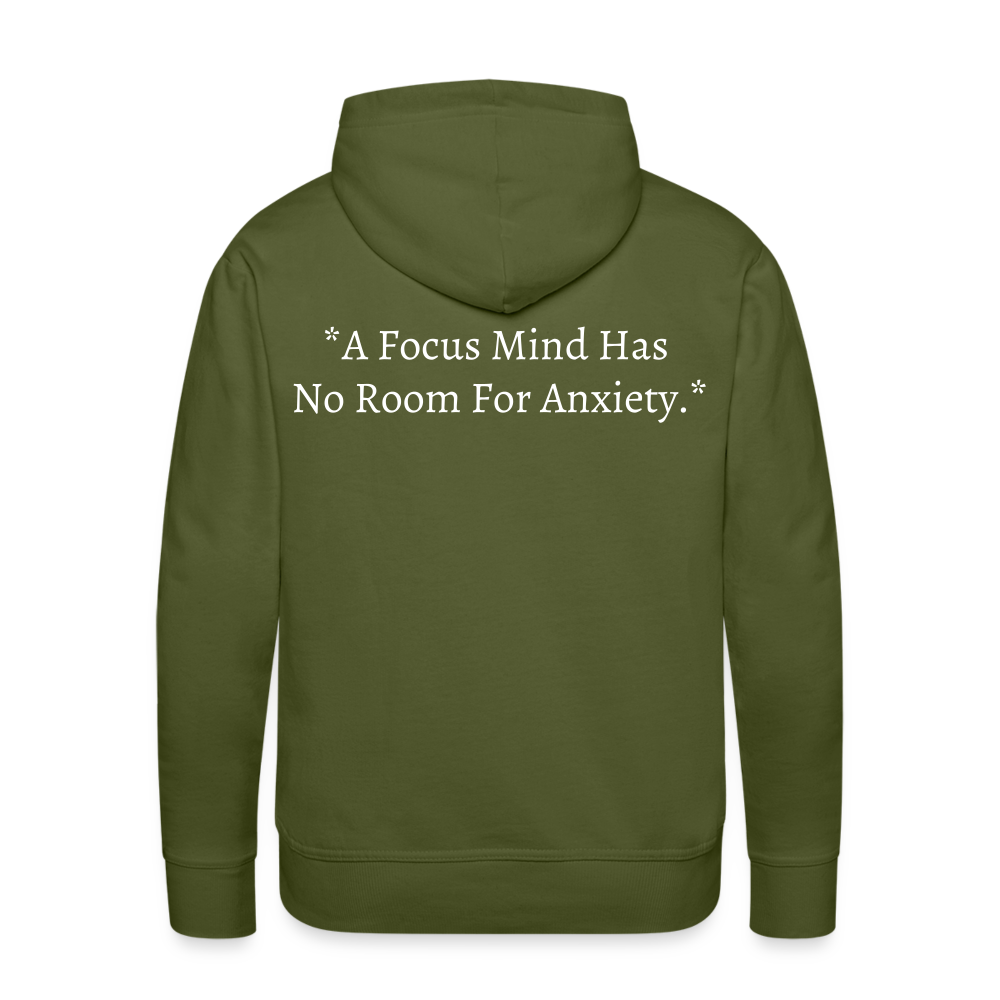 "Wrath of God" Premium Hoodie - White Logo - olive green