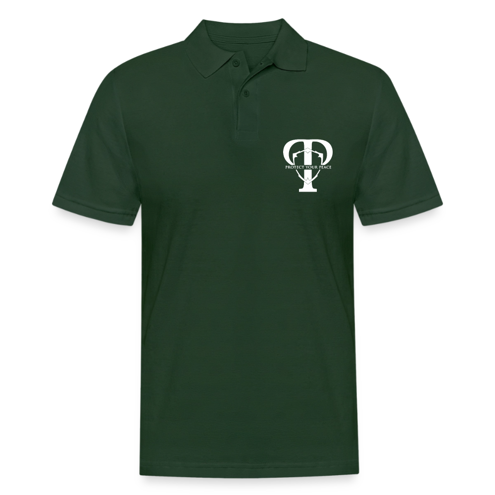 Protect Your Peace Security Men's Polo Tee - White Logo - forest green