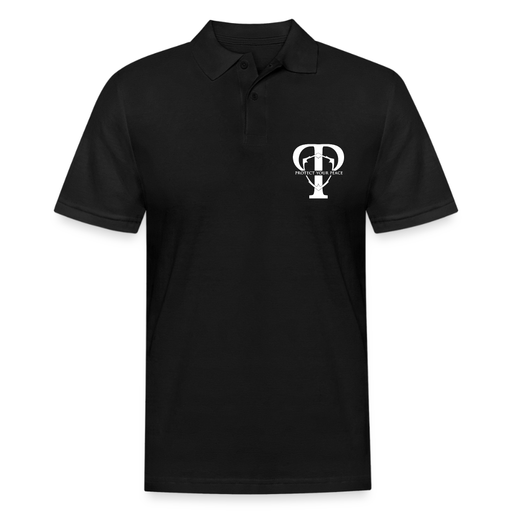Protect Your Peace Security Men's Polo Tee - White Logo - black