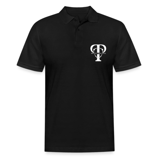 Protect Your Peace Security Men's Polo Tee - White Logo - black