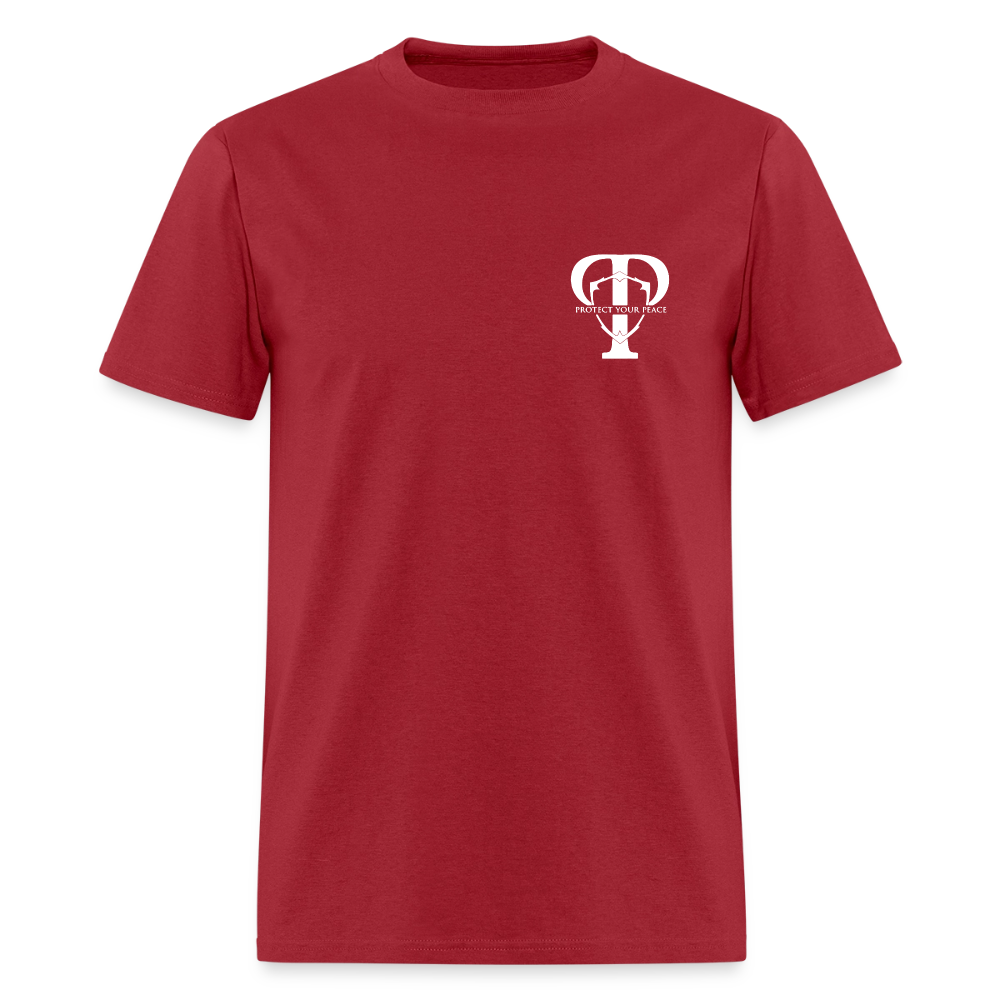 Protect Your Peace Security Men's Tee - White Logo - true red