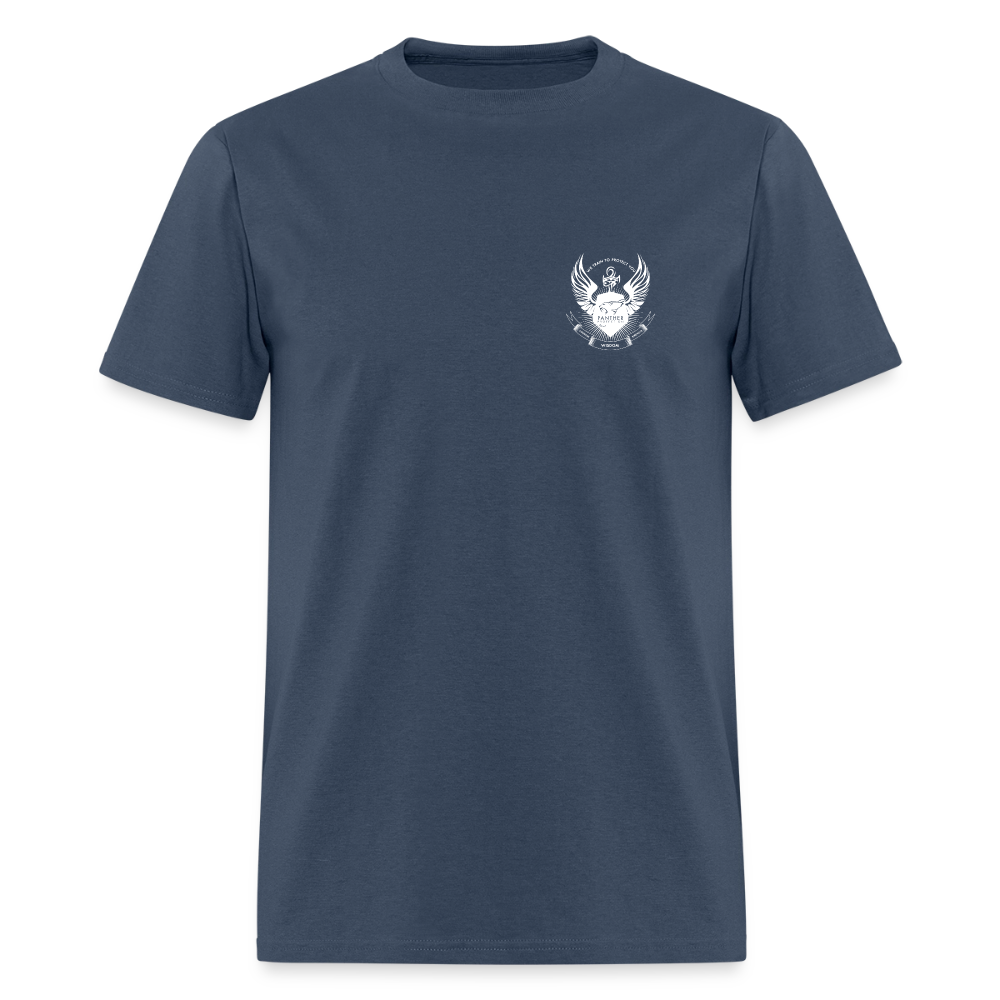 Panther Protection Men's Tee - White Logo -  blue dusk