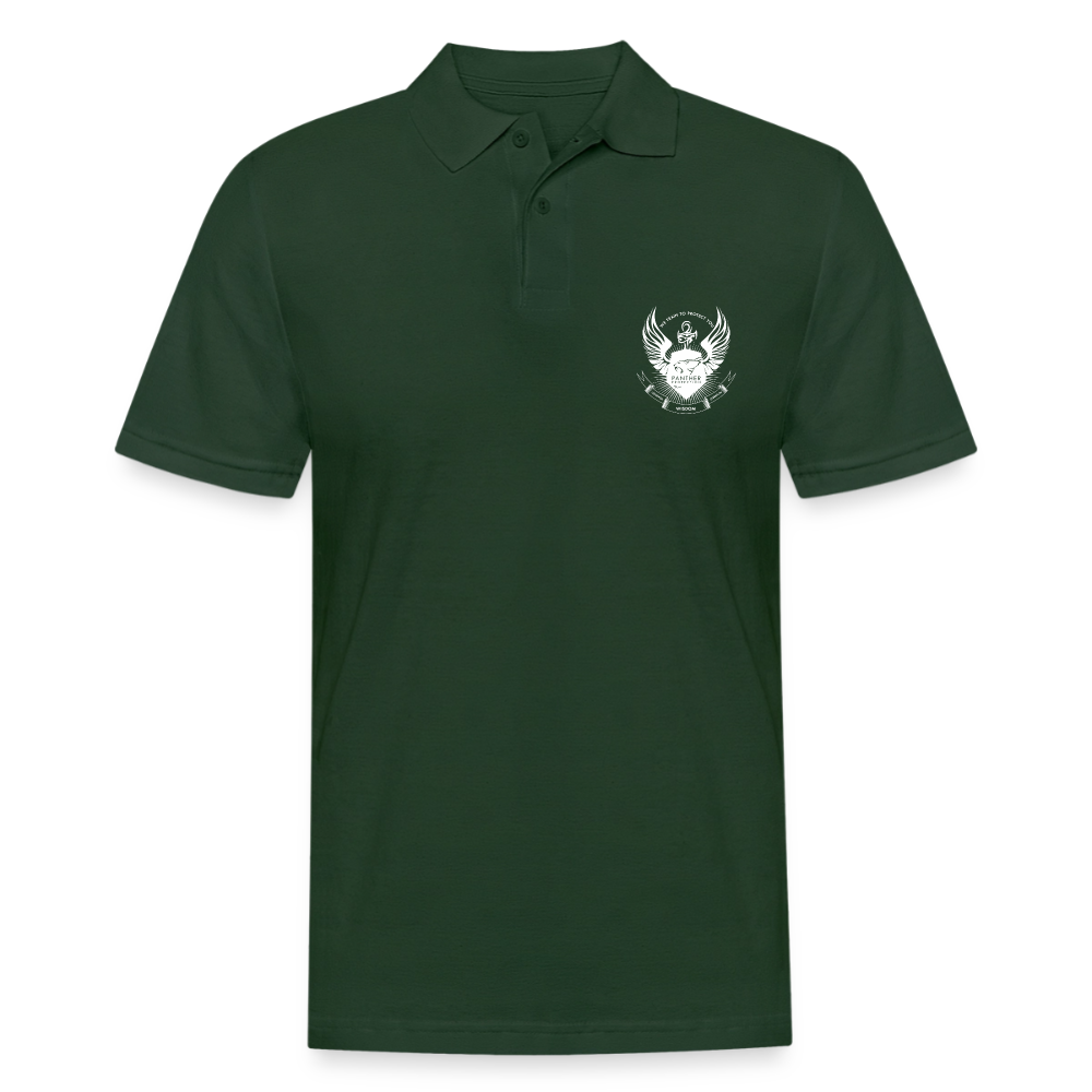 Panther Protection Men's Polo Tee - White Logo - forest green