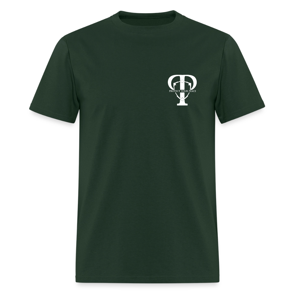 Protect Your Peace Security Men's Tee - White Logo - forest green