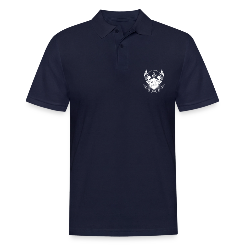 Panther Protection Men's Polo Tee - White Logo - midnight navy