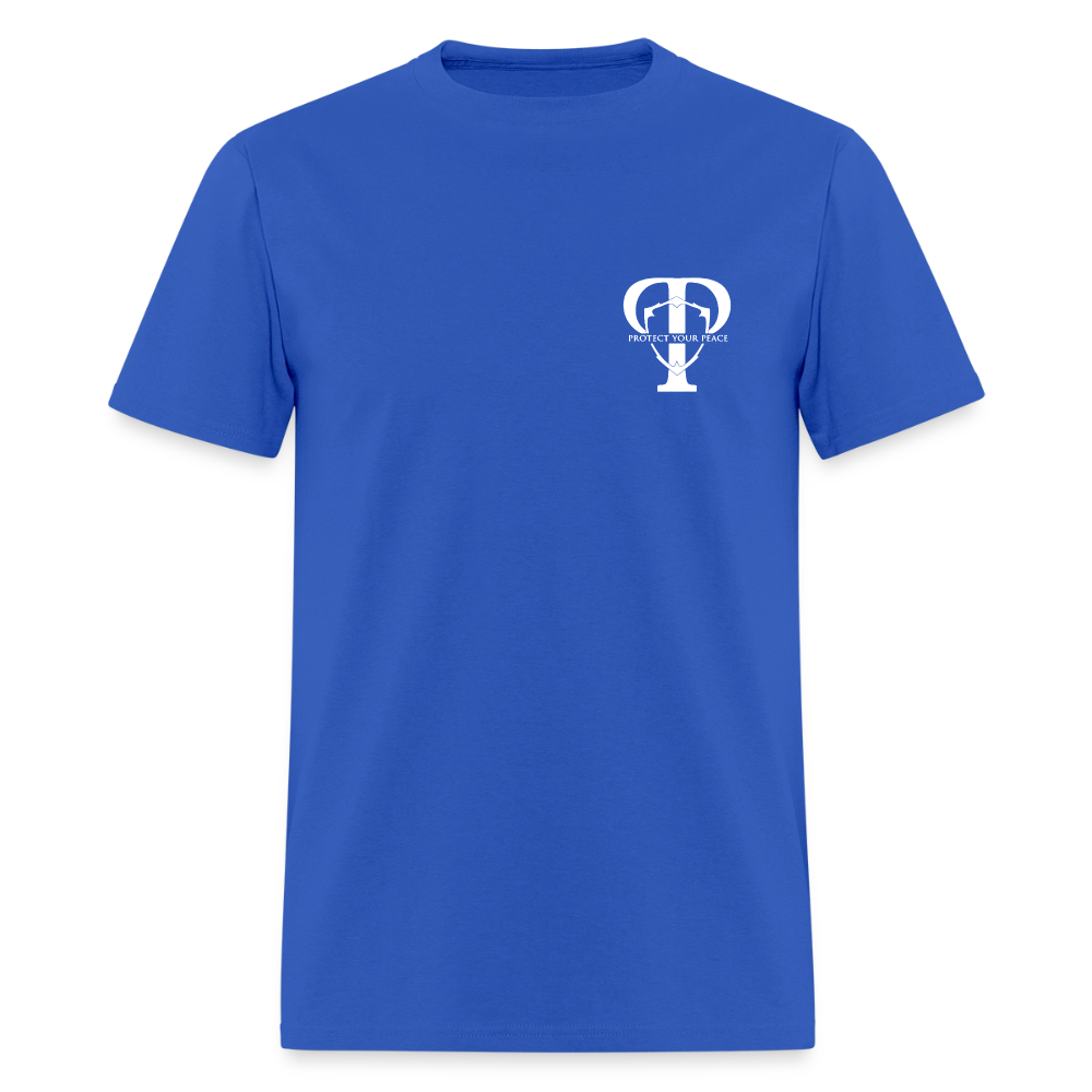 Protect Your Peace Security Men's Tee - White Logo - royal blue