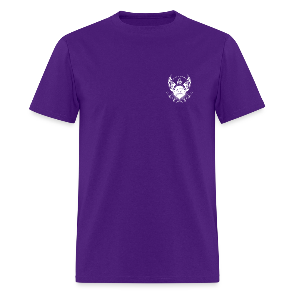 Panther Protection Men's Tee - White Logo - purple