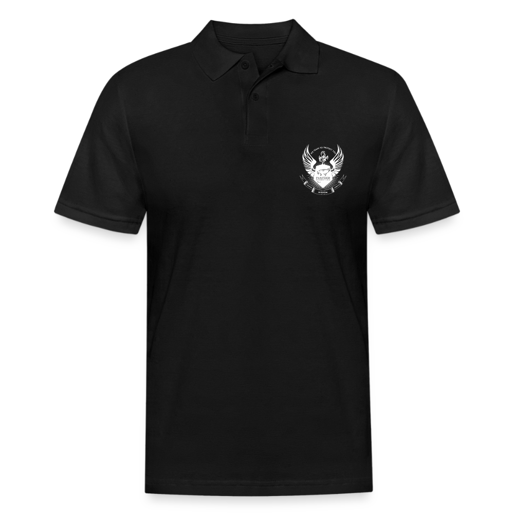 Panther Protection Men's Polo Tee - White Logo - black