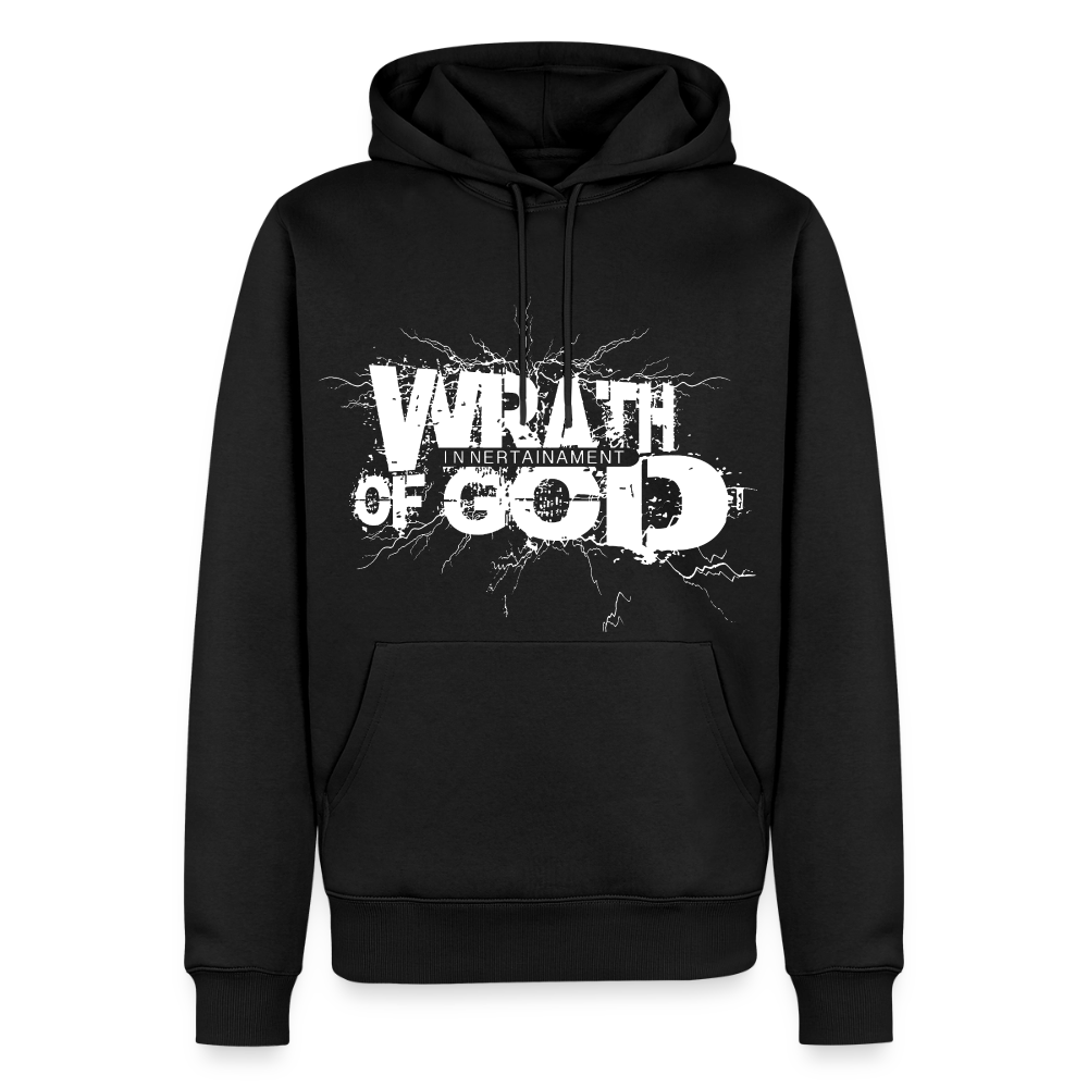 "Wrath of God" Premium Hoodie - White Logo - black