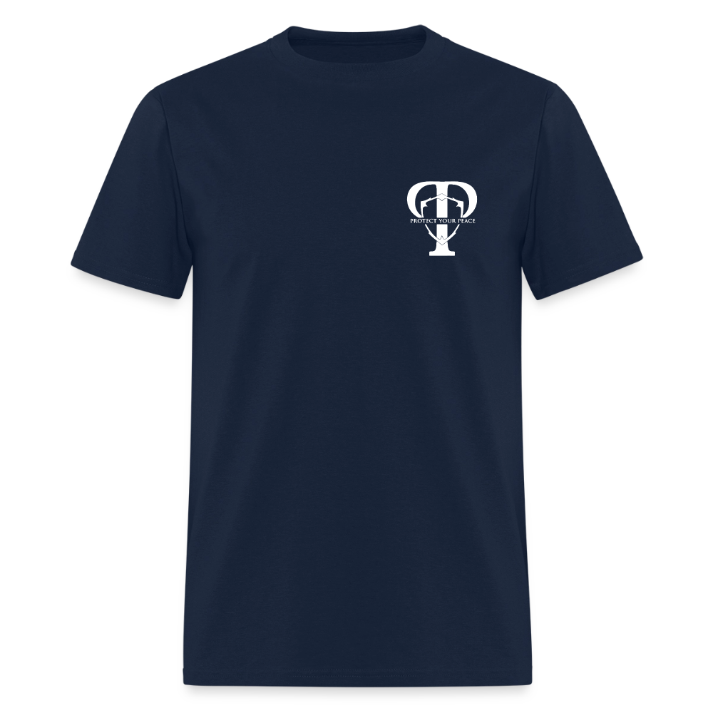 Protect Your Peace Security Men's Tee - White Logo - navy