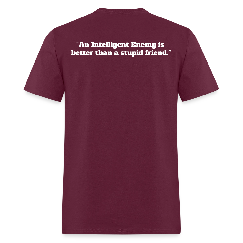 Panther Protection Men's Tee - White Logo - burgundy