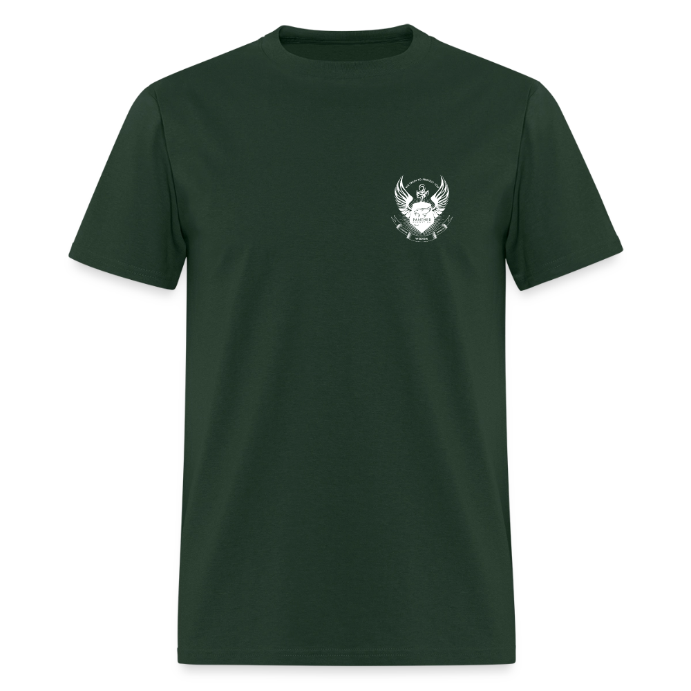 Panther Protection Men's Tee - White Logo - forest green