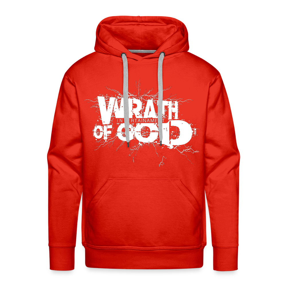 "Wrath of God" Premium Hoodie - White Logo - red