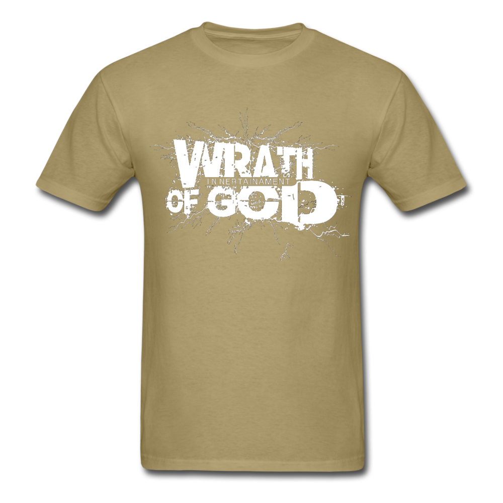 Wrath of God Unisex Tee -White Logo - khaki