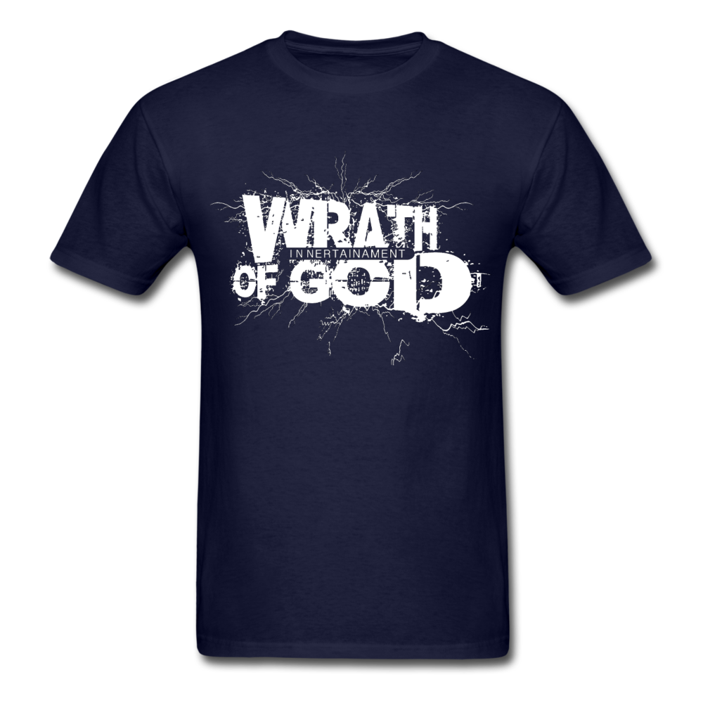 Wrath of God Unisex Tee -White Logo - navy