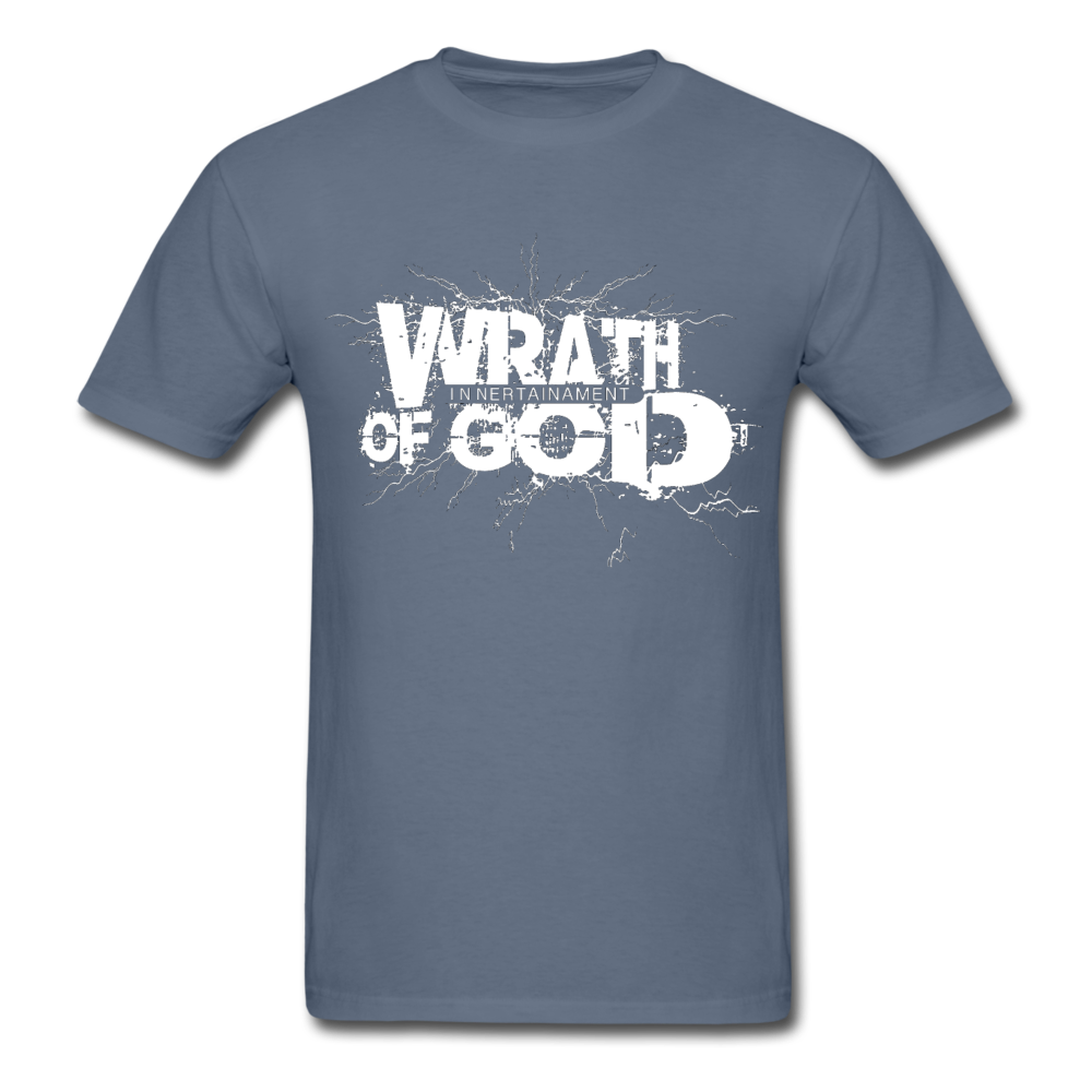Wrath of God Unisex Tee -White Logo - denim