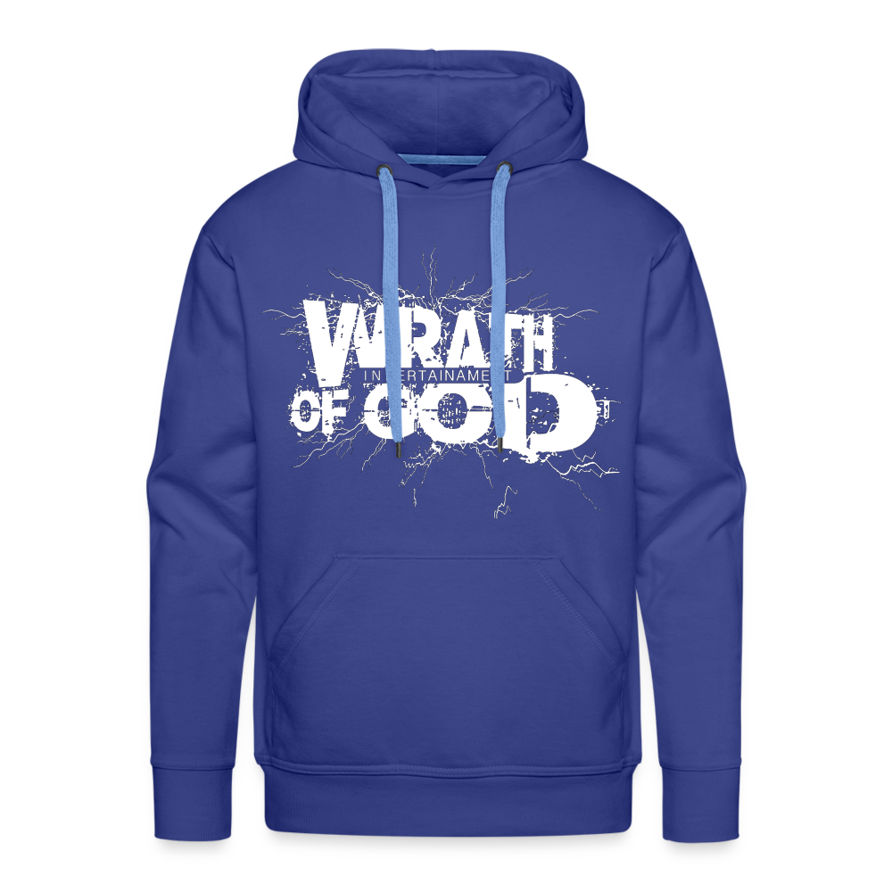"Wrath of God" Premium Hoodie - White Logo - royal blue
