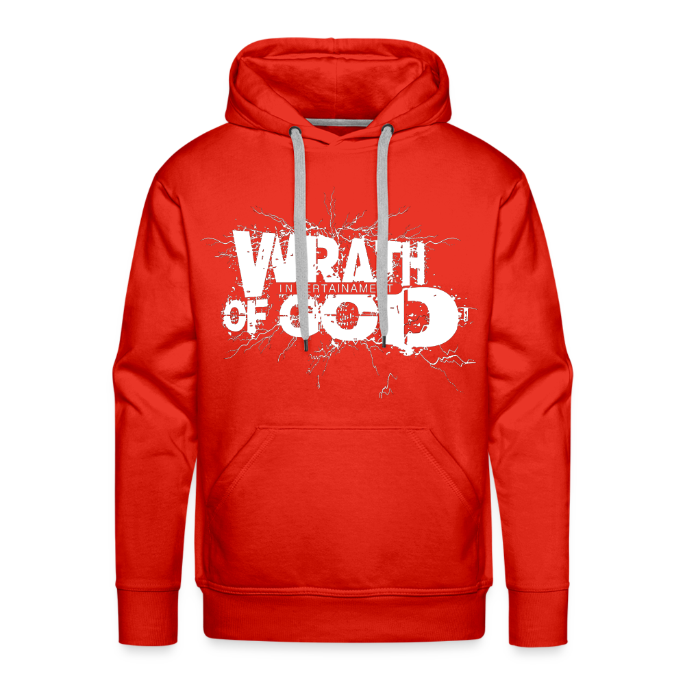 "Wrath of God" Premium Hoodie - White Logo - red