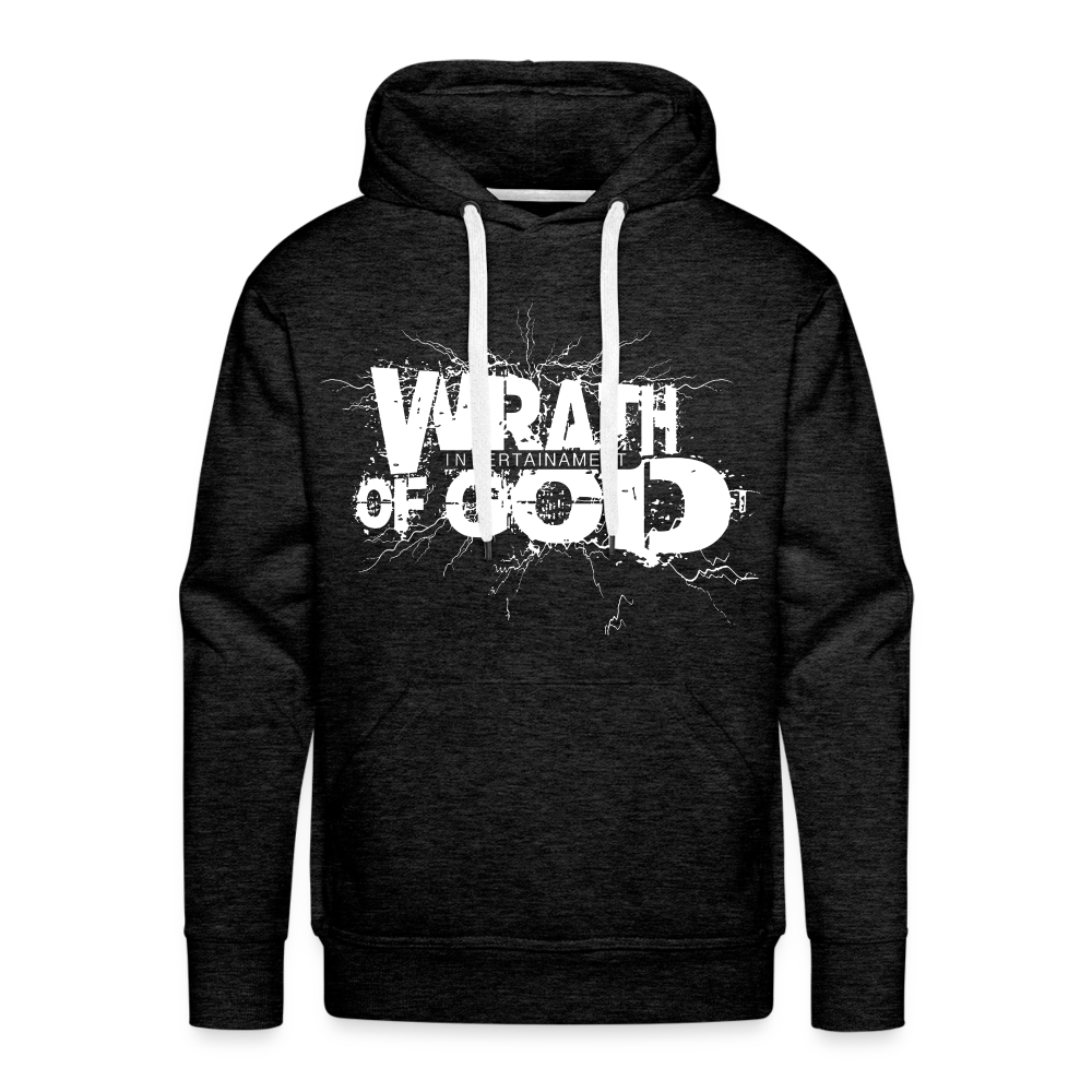 "Wrath of God" Premium Hoodie - White Logo - charcoal grey